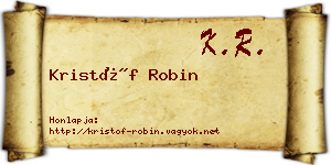 Kristóf Robin névjegykártya
